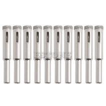 새로운 10pcs 8mm 다이아몬드 코어 코팅 드릴 비트 홀 톱 유리 타일 세라믹 대리석, 은