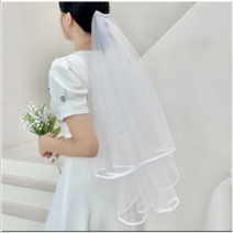 메리지엥 면사포 웨딩베일 셀프웨딩촬영 브라이덜샤워 소품 시즌2, 1개, 8. 새틴 바이어스 베일