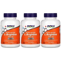 Now Foods 아르기닌 1000mg 120정 3병, 1개, 기본