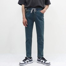 더블옴므 남성용 베이직 캐쥬얼 데님팬츠