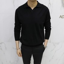 아도르클래식 오픈 카라 헨리넥 캐시미어 긴팔 니트(ZR)