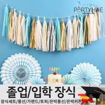 (주)파티해 졸업 입학식 장식세트 - 졸업풍선 데코 소품, C13_DIY데코태슬가랜드(5종)-베이직
