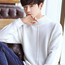 가바바 남성 반폴라니트 한줄 쭉 스웨터 G16857