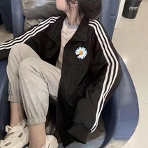 캐쥬얼 운동 가디건 맨투맨 남자 봄가을 트렌드 줄무늬 코트 얇은 와이드 루즈핏 학원 무드 2664639440, 블랙 세 타 코트 -소국 프리미엄 판