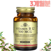 솔가 비타민B12 500mcg 100정 만니톨 함유, 1병(100정)