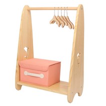 모즈펫 강아지 일체형 옷장 행거+수납함+옷걸이 12개 1세트, 행거+핑크수납함+옷걸이L 12개