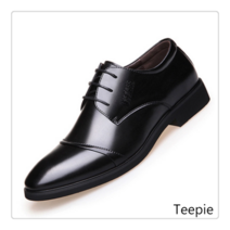 티피/Teepie 남성 브라운 구두 비즈니스 정장 캐주얼화 남성 로우 스트랩 키높이 웨딩화