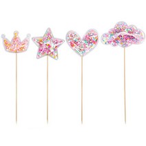 [인디케이] 투명 반짝 하트 데코픽, 클라우드