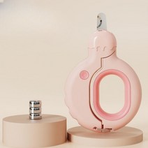 반려동물 발톱깎기 LED 라이트 네일 클리퍼 강아지 고양이청소용품 가위, 복숭아 가루 [램프+배터리]
