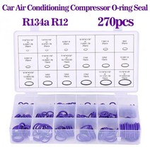 자동차 보라색 에어컨 O 링 세트 씰 키트 R134a R12 HNBR 고무 구색 수리 도구 A/C 시스템, purple 270 pcs