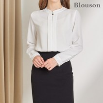 블루종 키홀 트임 긴팔 블라우스_B2309BL186C