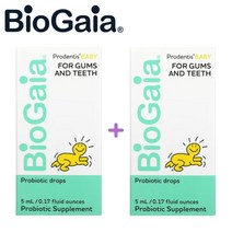 (1+1) 바이오가이아 프로덴티스 베이비드롭 유산균 락토바실러스 루테리 1억 CFU 5ml 2팩