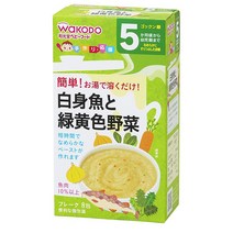 Wakodo Baby Food White Fish Vegetable Flake 와코도 흰살 생선 야채 플레이크 이유식 분말 2.3gx8입 6팩