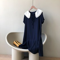 잇츠스타일 베이비돌 루즈핏 빅카라 러블리 미니 원피스