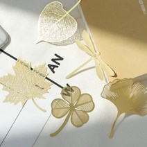 골드 낙엽 빈티지 책갈피 금속 북마크 다이어리, 은행잎