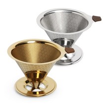 오브쿡스 에코 나노 티타늄 스텐304 커피 드리퍼, 커피 드리퍼(골드)