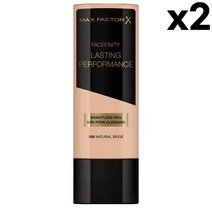 맥스팩터 래스팅 퍼포먼스 파운데이션 106 내추럴 베이지 35ml 2팩 MAX FACTOR Lasting Performance, 1개, 기본