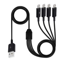 4 인치 1 마이크로 USB 충전 케이블 멀티 충전기 케이블 마이크로 USB 스플리터 케이블, 검은색, 1.5m, 1개