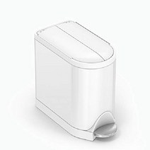 심플휴먼 10L 나비 뚜껑 인테리어 욕실 계단 쓰레기통 휴지통 화이트 스틸, White Steel, Trash Can