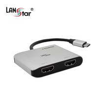 LANstar Type-C to 듀얼 HDMI2.0 MTS 컨버터/LS-UC202/C타입/4K UHD 60Hz/HDCP 2.2/미러링/영상 복제/확장 지원/넷플릿 지원/삼성 DEX