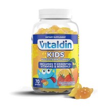 Vital Vitaldin Multivitamine Kids Gummies- 11 개의 비타민과 미네랄이있는 어린이 보충제 -70 개의 구미 사탕 (1 개월 동안 공급); 맛 모듬, 5개