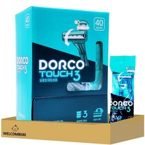 도루코 터치3 휴대용 3중날 면도기 40개입, 1세트, 1개입