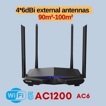라우터 네트워크 교체 수리 부품 Tenda 와이파이 무선 AC23 2.4G 5Ghz 범위 확장기 7 6dBi 외부 안테나 포함 더 넓은 신호 증폭기, [01] EU 플러그, [01] 4x6dBi AC1200