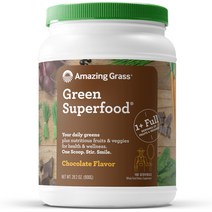 어메이징그라스 그린 슈퍼푸드 알칼라이징 & 에너자이징 플랜트 베이스드 뉴트리션, Cacao Chocolate, 100회, 1개, 800g