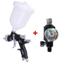 전문 에어 브러시 GTI 프로 페인팅 건 TE20/T110 1.3/1.8mm 노즐 수성 스프레이 (2-in-1 오일-워터 세퍼레이터 포함), 1.3 Black T110 Set