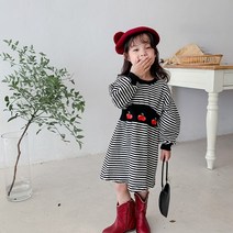 오렌지다몸 여아주니어원피스)허리라인체리원피스