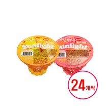 [ 끄레몽 ] 썬라이트 젤리푸딩 180g / 24개입+24개입 총 2박스 세트구성 (복숭아/망고/사과/포도 중 2가지맛 선택), 복숭아+망고
