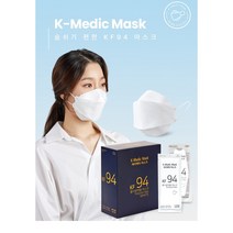 케이메딕황사방역마스크(KF94)(대형)(흰색), 1매입, 100매, 화이트