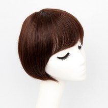 [W1025]미아 숏 보브 단발컷 통가발 인모100% 항암가발, One Size(54~57cm), 흑갈색