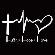 기독교 전도용품 Faith Hope Love 비닐 자동차 스티커 만화 예수 기독교 종교 성경 구절 자동차 창 바디, 02 WHITE