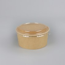 샐러드 회덮밥 비빔밥 닭강정 분식포장 특수컵 1300ml 종이용기 뚜껑 세트 300개, 단품, 단품