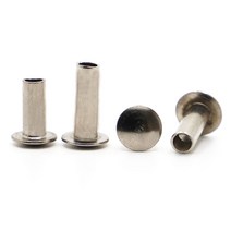 리벳제거 니켈 도금 강철 원형 플랫 트러스 팬 헤드 반 중공 생크 리벳 개, 10mm+M2 50pcs