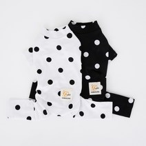 [펫디자인] 싱글 DOT 올인원 2colors 강아지옷 강아지올인원, 도트블랙