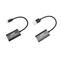 모바일라이브방송 C-type 캡처보드, 블랙 TYPEC HD 캡처 카드
