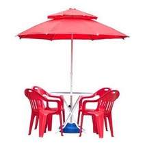 야외 캠핑 낚시 4인용 파라솔세트C(대-빨강-받침별매), 쿠팡 사각_흰색_흰색