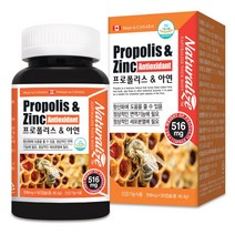 건강을더하다 캐나다산 프로폴리스&아연, 90캡슐, 516mg