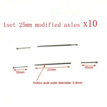 RC카 타이어 164 다이 캐스트 합금 자동차 바퀴 차축 0.8x20mm25mm28mm 중공 축 wih 손톱 핀 1:64 hw성냥갑tomeca 모델 자동차, 10 세트 25mm 차축