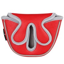 빅 TEETH 골프 헤드 커버 미드 말렛 퍼터 커버 오디세이 Backstryke 센터 샤프트 퍼터용 (화이트), Red