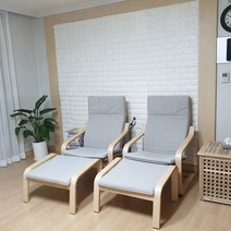 이케아 POANG 암체어+풋스툴 SET, 크니사블랙/암체어_492.408.24+풋스툴_292.4