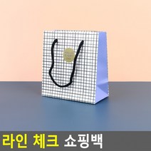 라인 체크 쇼핑백(소) 종이백 체크쇼핑백 종이쇼핑백
