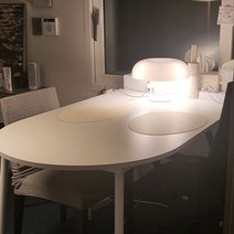 반원 테이블 반달 탁자 반타원 테이블 입식 이케아 식탁 화이트 인테리어 주방 하프문 자취 원룸 좁은 집 공간 활용 2인용 4인용, 1200 반원 테이블