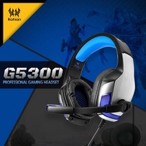 LED 라이트 고음질 kotion 특화 게이밍 헤드셋 G5300롤 베그 코션 컨트롤톡, 블루