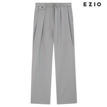 이지오 Belted Pocket Wide Pants - Grey
