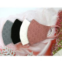 국산 레이스 순면마스크 입체마스크, 레이스마스크(핑크)