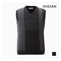 인디안 INDIAN 체크 울혼방 그래픽패턴 스웨터 베스트__MITBVUF8511