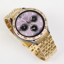 갤럭시워치5 4 호환 7선 날개형 메탈 스트랩, 골드